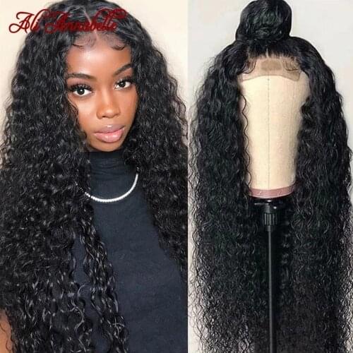 ALI ANNABELLE Curly Lace Closure Wig Human Hair Wigs For Women Pre Plucked Hairline 4x4 Kinky Curly Lace Front Wigs Closure Wigs