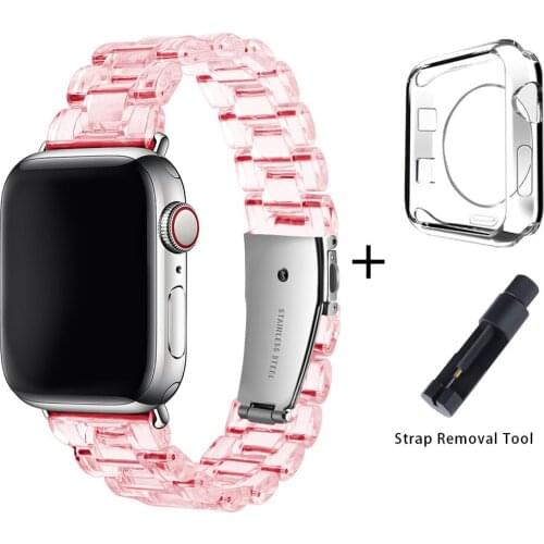 Fashion Watchband Transparent Watch Strap For Apple Watch 1 2 3 4 5 6 Bracelet Strap Adjuster Wristwatch Strap For Womens Watch