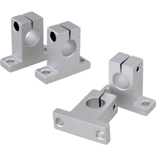 Silver Aluminum SK13 13mm Linear Rail Shaft Clamping Guide Support Block Motion CNC Router Pack of 4