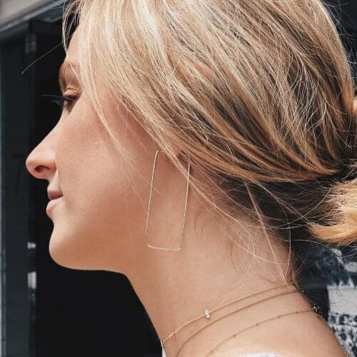 Stud Drop Earring for Women Boho Vintage Rectangle Pendant Earrings Fashion Jewelry Accessorie Wholesale 2021 Kolczyki