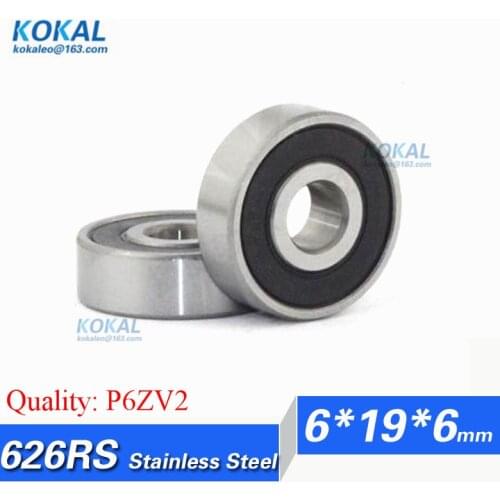 [SS626RS-P6]Free Shipping 10pcs stainless steel 440C steel ball bearing 626RS 626-2RZ bearing 6*19*6