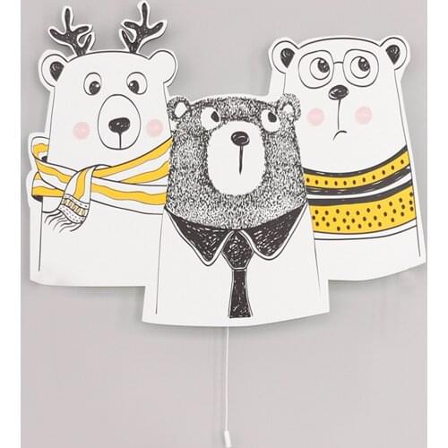 The Three Bears Wooden Design Lighting Decorative Modern Bedroom Wall Lamps Led Light Night Light 2021 Model 001
