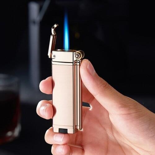 New Jet Flint Turbo Lighter Gas Torch Compact Lighter Inflated Butane Windproof Metal Grinding Wheel Lighter Gadgets For Men