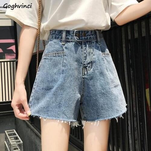 Women Denim Shorts Wide Leg Solid Trendy Loose Vintage Fur-lined Ulzzang Female All-match Streetwear Elegant Chic Sexy Leisure