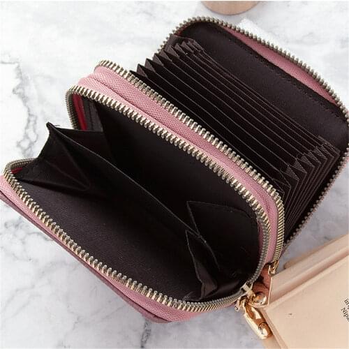 Fashion Card Holder Men Women Wallet Mini Coin Purse Zipper Pocket Pu Leather Bag Ladies Small Wallet Id Bank Credit Card Holder