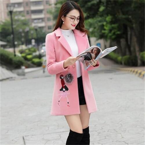 2019 winter new explosion models ladies Korean fashion slim slimming long woolen coat tide
