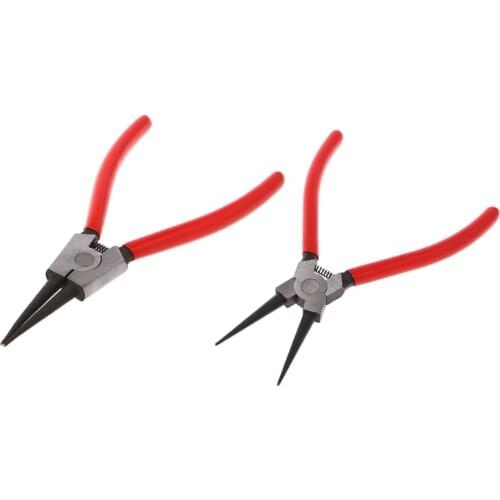 1 Pc 7 Inch Snap Ring Pliers Circlip Plier Internal External Straight Curved Snap Ring Handle Stick Circlip Plier