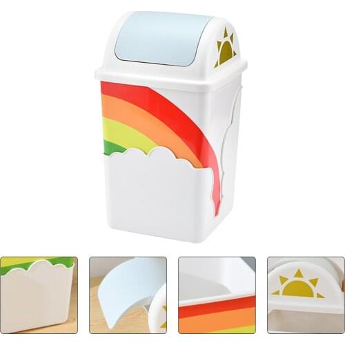1Pc Cloud Rainbow Trash Can Creative Adorable Waste Can for Home Random Color