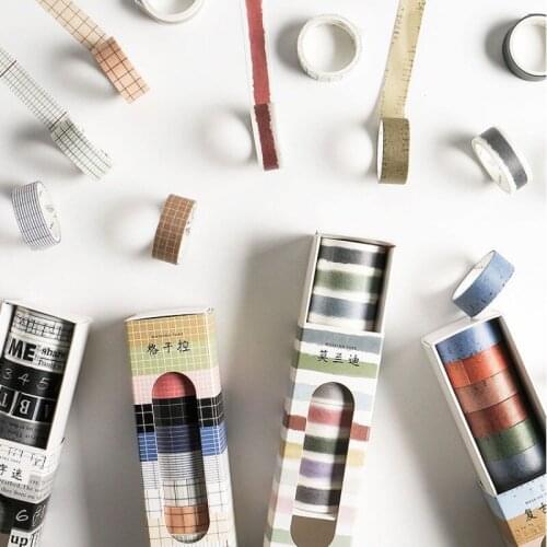 10 Pcs/Pack Alphabet Number Decorative Sticker Washi Tape Adhesive Tape Diy Scrapbooking Sticker Label Masking Craft Tape