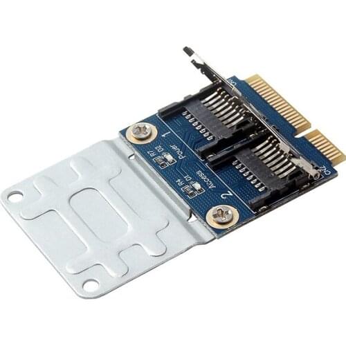 2 SSD HDD for Laptop Dual Micro- SDHC SDXC TF to Mini PCIe Memory Card Reader MPCIe to 2 Mini-Sdcards Mini Pci-E Adapter