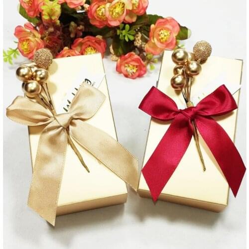 200pcs Golden Glitter Favor Boxes with Golden Fruits& Ribbon,Small Gift/Candy Favor Box for Wedding/Baby Shower/Party,Mini Boxes