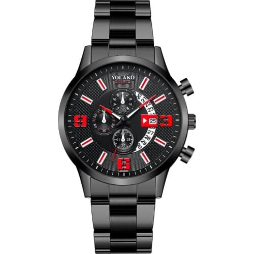 2021 New Fashion Mens Watch Calendar Stainless Steel Top Brand Luxury Business Chronograph Quartz Watch Relogio Masculino