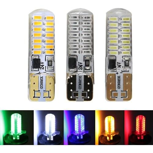 4pcs T10 w5w canbus 194 Dc 24v instrument lights 2W led bulb for car auto truck White Blue Red Yellow Side Wedge parking lamp