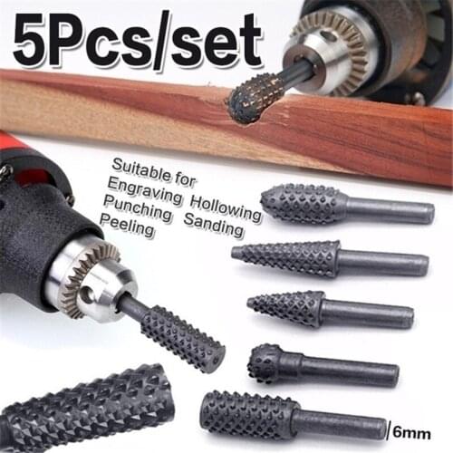 5PCS/Set Rotating Thorn Head Polishing Accessories DIY Electric Grinding Head Type Mace Grinding Head Carving knife set