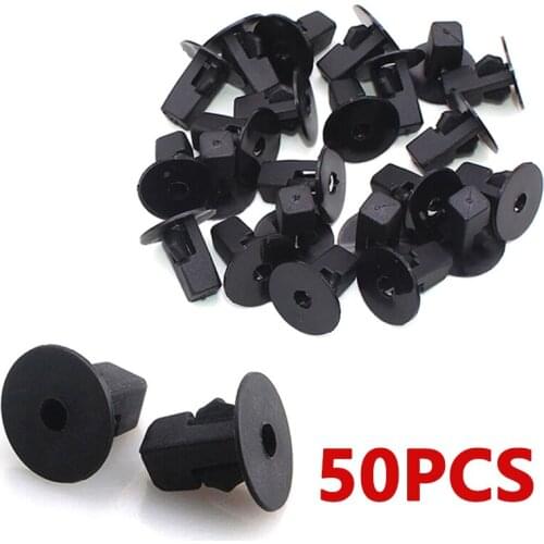 50Pcs 9mm Car Fastener Bumper Door Panel Fender Liner Clips Retainer Auto Fastener Clip Car Body Push Retainer Pin Rivet Bumper