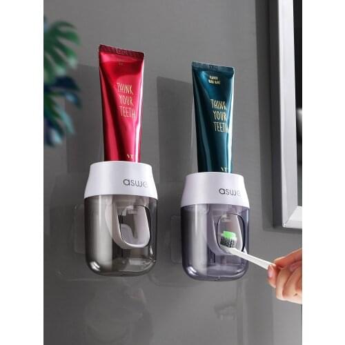 Automatic Toothpaste Squeezing Fantastic Squeezing Tool Toothbrush Rack Wall-Mounted Household Childrens Cute Manual Wall