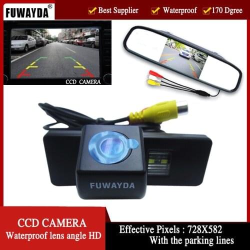 FUWAYDA Car Rear View Camera for Nissan QASHQAI X-TRAIL Geniss Citroen C-Triomphe Pathfinder 4.3Inch Rear view Mirror Monitor HD