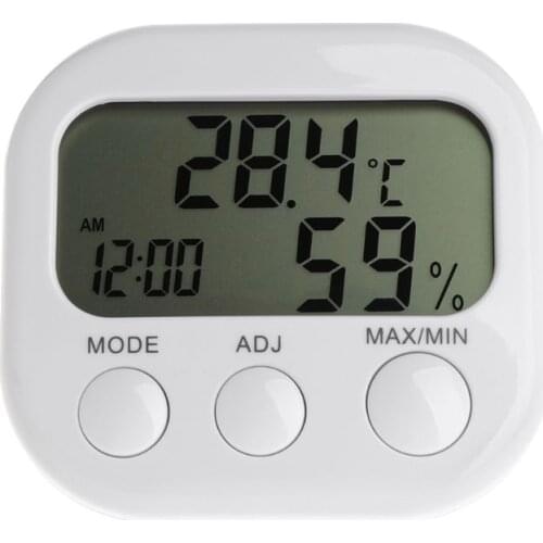 Digital LCD Thermometer Humidity Meter Hygrometer Max Min Air Temperature Clock