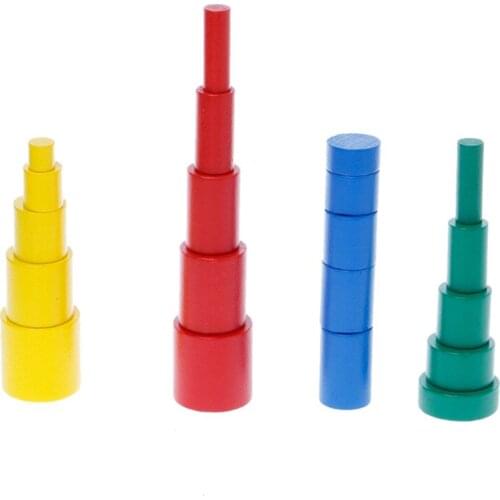 20pcs/set Montessori Infant Toys Montessori Cylinder Blocks Preschool Learning Educational Math Toys For Toddlers