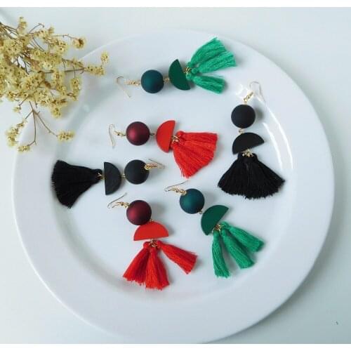 HC Fashion Wooden Bead Long Drop Earrings Bohemia Tassel Pendant Statement Earrings Dangle Women Ethnic Jewelry Gift oorbellen F
