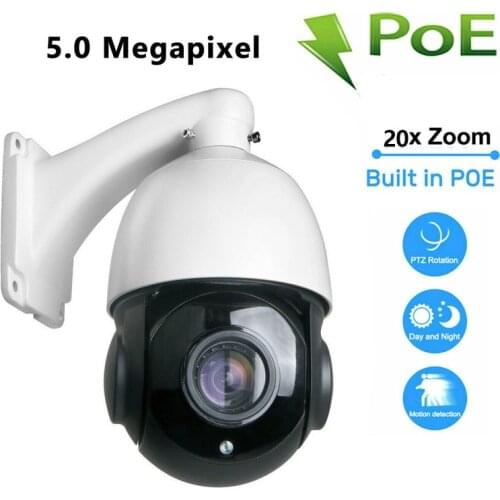 HD PTZ Cameras Outdoor Night Vision 5MP 20X Optical Zoom Waterproof Speed Dome Outdoor Surveillance Security PTZ POE IP Camera