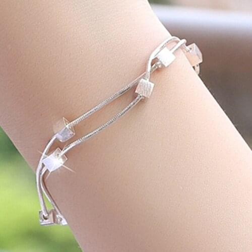 Square Box Star Bracelet Double Chain Adjustable Bracelet Anklet For Women High Quality Exquisite Fashion Lady Bracelets