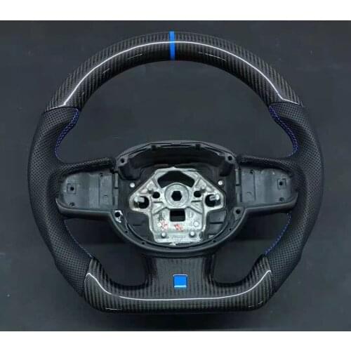 YeederCar Matte/Gloss Carbon Fiber Cuatomized Steering Wheel Alcantara Leather for Volvo V90 V60 2018-2021