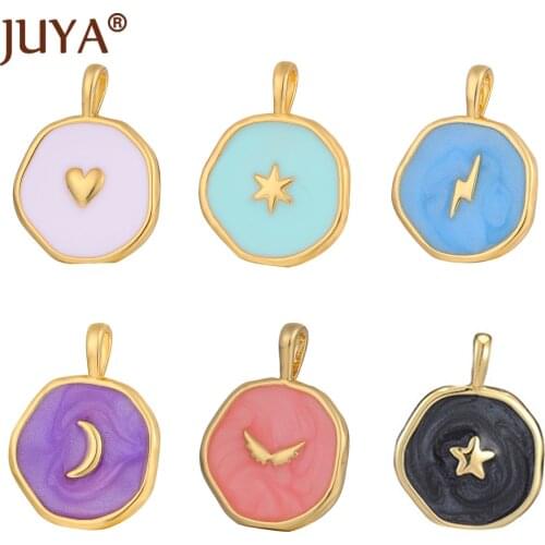 Lovely Moon Star Heart Designer Charms for Jewelry Making Supplies Bohemia Colorful Pendant Charms DIY Earrings Necklace