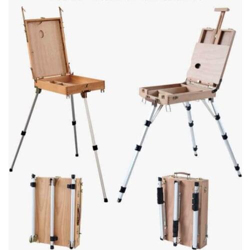 Easel Caballete Portable Easel Box for Painting Artist Oil Paint Stand Thick Aluminum Alloy Table Easel Box Painting Accessories