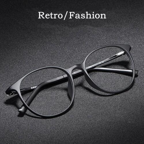 KatKani Retro Round Eyeglasses Frame For Men And Women Ultra Light/Comfortable Plastic Steel Myopia Reading Glasses Frame K1935