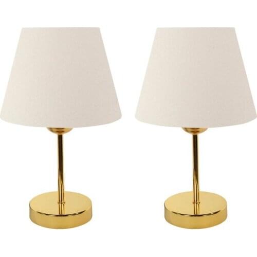 New Best Metal Flip Dual Lampshade Table Lamp Gold Cream Lampshade