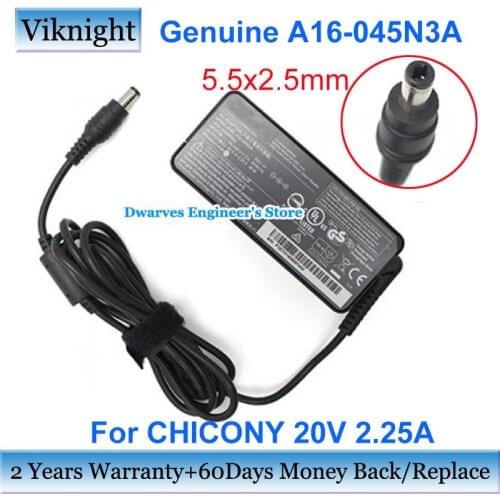 Genuine A16-045N3A AC Adapter Laptop Charger For Chicony A045R062L 45W Power Supply 5.5x2.5mm