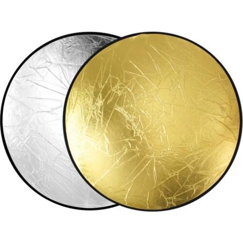 Photo Studio Reflector Gold Silver 80cm 2 in 1 Portable Collapsible Light Round photography Accessories