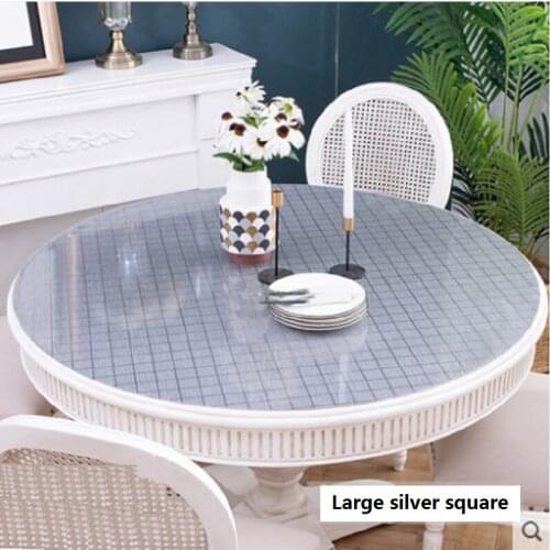 Table coffee table pads colored plastic pvc crystal plate nordic waterproof oil-proof disposable Round surface manteles