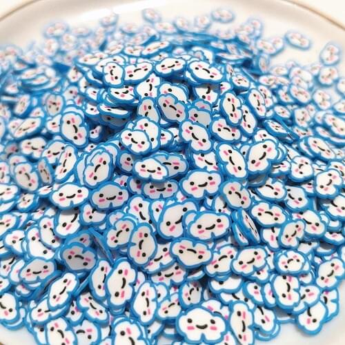 20g 7mm Smiley Cloud Polymer Hot Soft Clay Sprinkles for Nails Art Craft Slices Slime Accessories DIY Making Phone Case Decor