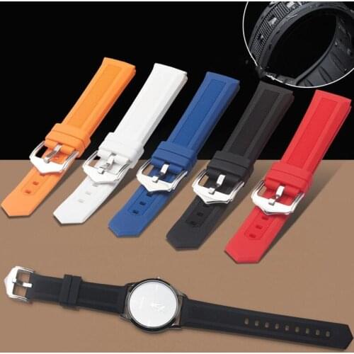 New Black Orange Red White Soft Silicone Watchband 14 16 18 20 22 24mm Waterproof Strap For TAG Casio Omega Brands Quartz Watch