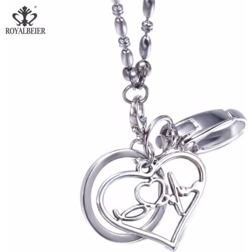 RoyalBeiery Love Pendant Necklace Couples Commemorative Pendant Office ID Holder Work Lanyard Card Holder Neck Band 1pc