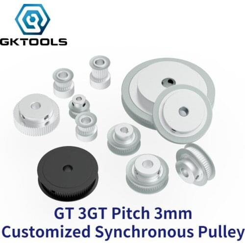GKTOOLS High torque GT 3GT Synchronous pulley pitch 3mm wheel Gear Manufacture Customized all kinds of 3GT Timing pulley Belt