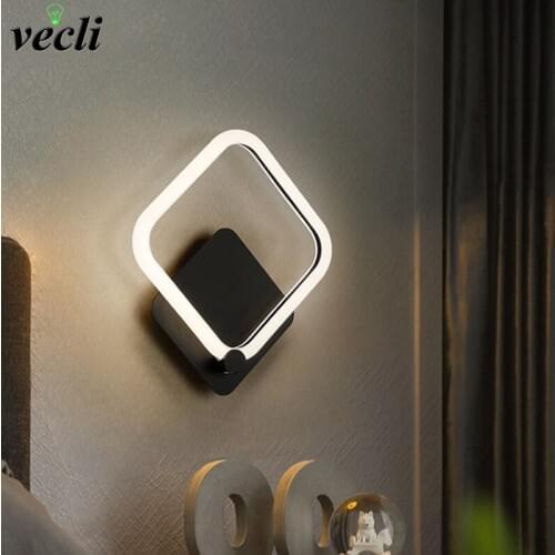 New Modern LED Wall Lamps For Bedroom Bedside Lights Gold Black Sconce Aluminum Corridor Indoor Lighting Decorate