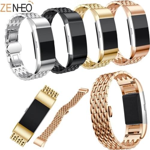 Hot sales Luxury high quality watches strap For Fitbit Charge 2 smart watchband Metal bracelet for Fitbit Charge 2 wristband