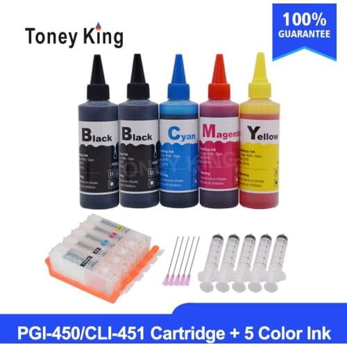 Toney King new PGI-450 Refill ink kit For Canon PIXMA MG5440 MG5540 MG5640 MG6340 MG6440 printer pgi450 cartridge