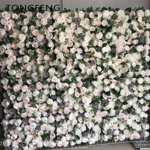 TONGFENG 8pcs/lot Mixcolor Wedding 3D flower wall flower runner wedding Artificial silk rose peony wedding backdrop decoration