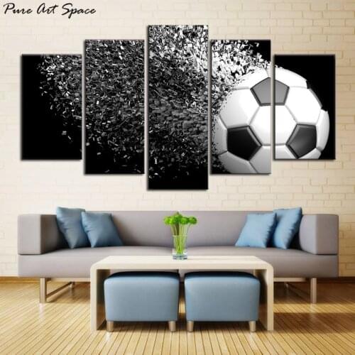 Waterproof Canvas Painting Wall Art Soccer Football Sports Themed for Boys Room Wall Pictures Decor Gift for Living Room Bedroom