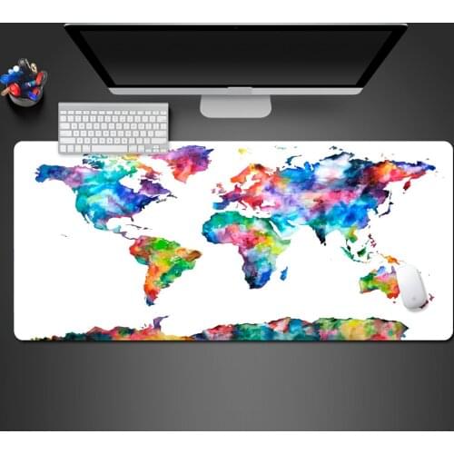 High Quality World Map Personality Mouse Pad Hot Cool Washed Natural Advanced Rubber Large Side Whipstitch Special Table Mats