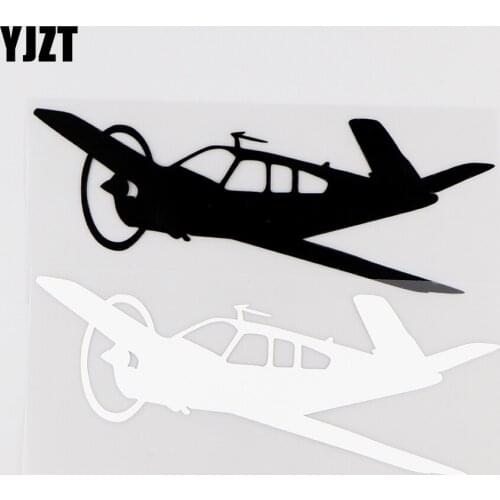 YJZT 15.7X5.8CM Pilot Side Car Stickers Vinyl Decals Aircraft Flying Aviation Black / Silver 10A-0026