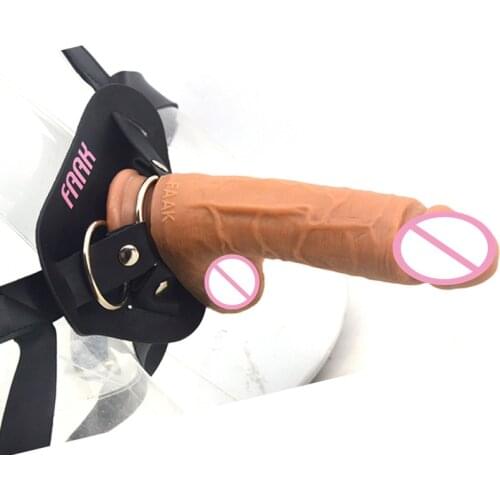 New Big Dildos Strap on Dildos Silicone Imitation Penis Wearing Leather Pants Lesbian Female Masturbation Adult Sex Toys