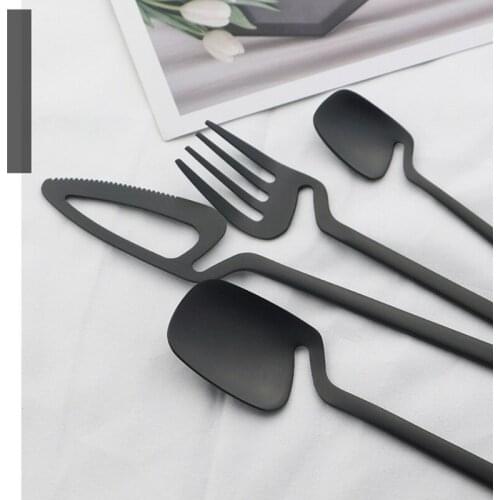 066E Stainless Steel Flatware Cutlery Set Restaurant Party Tableware Eating Utensils Dishwasher Safe Western Tableware