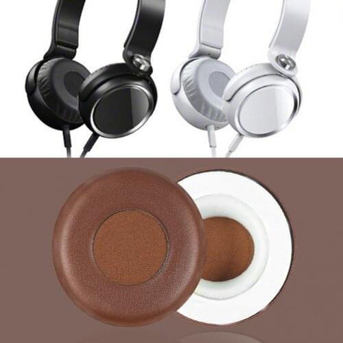 1 Pair Headset Sleeves Replaceable Dust-proof Comfortable Faux Leather Gaming Earphone Covers for Sony MDR-XB400 MDR-XB600