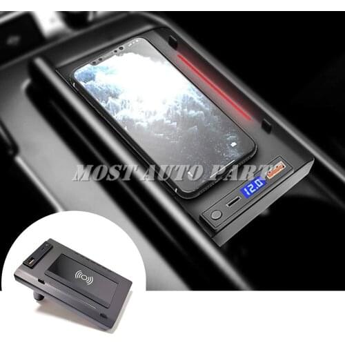 Interior Car Wireless Charger Phone Charger Center Console Trim For Audi A6 A7 S6 S7 2019-2021 1pcs