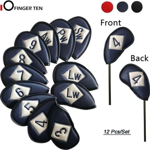 10/11/12 Pcs Double Sided Universal Leather Golf Club Head Covers Irons Fit Main Iron Clubs Both Left and Right Handed Golfer